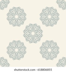 Seamless tan ornament on background. Wallpaper pattern