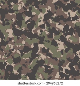 Seamless tan woodland classic camouflage textile pattern vector