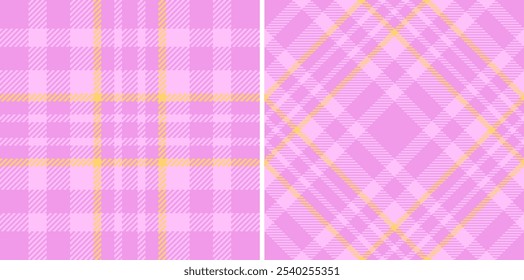 Seamless tartan background of plaid texture vector with a pattern textile fabric check. Set in spring colours. Stylish oilcloth for kitchen decor.