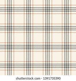 Seamless tartan check plaid in beige and grey for fashion textile design. Hounds tooth texture.