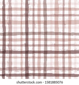 seamless tartan girly pattern, plaid print, checkered pink paint brush strokes. Gingham. Rhombus and squares texture for textile: shirts, tablecloths, clothes, dresses, bedding, blankets, paper. 