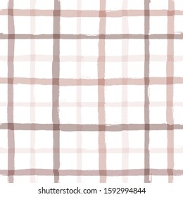 seamless tartan girly pattern, plaid print, checkered pink paint brush strokes. Gingham. Rhombus and squares texture for textile: shirts, tablecloths, clothes, dresses, bedding, blankets, paper. 