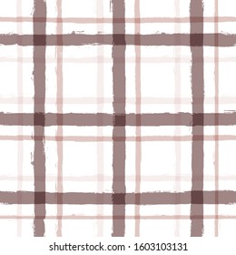 seamless tartan girly pattern, plaid print, checkered pink paint brush strokes. Gingham. Rhombus and squares texture for textile: shirts, tablecloths, clothes, dresses, bedding, blankets, paper. 