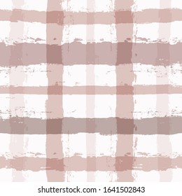 seamless tartan girly pattern, plaid print, checkered pink paint brush strokes. Gingham. Rhombus and squares texture for textile: shirts, tablecloths, clothes, dresses, bedding, blankets, paper. 