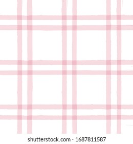 trazo giratorio sin fisuras, impresión trenzada, pincel rosa a cuadros. Gingham. Rhombus y cuadrado textil: pantalones, manteles, ropa, vestidos, ropa de cama, mantas, papel.