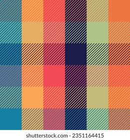 Seamless tartan pattern. Cell. Suitable for fashion textiles and graphics, packaging. the Madras palette. Seamless tartan pattern. 