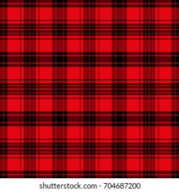 Seamless tartan pattern.  Checkered red texture for clothing fabric prints and home textile. 