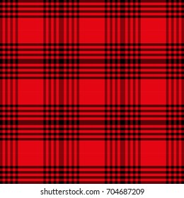 Seamless tartan pattern.  Checkered red texture for clothing fabric prints and home textile. 