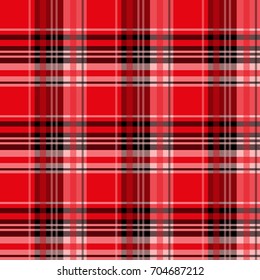 Seamless tartan pattern.  Checkered red texture for clothing fabric prints and home textile. 