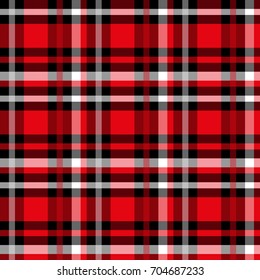 Seamless tartan pattern.  Checkered red texture for clothing fabric prints and home textile. 