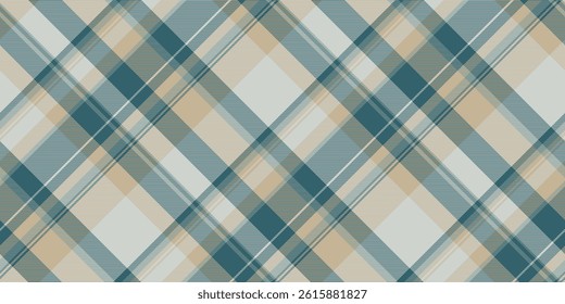 Seamless tartan pattern. Classic textile design with muted blues and beige. Great for backgrounds, fabrics, or digital papers. Stylish and versatile.