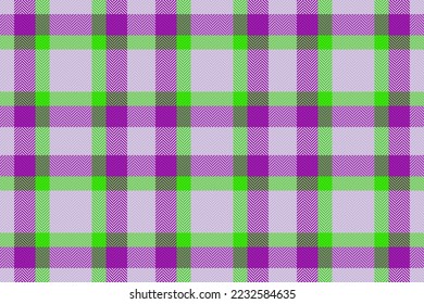 Seamless tartan pattern. Fabric check texture. Plaid textile background vector in pink and green colors.