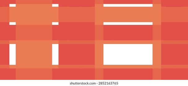 Seamless tartan pattern: mirrored sett of broad blocks, guard stripes and overcheck, identical in warp and weft. poppy field palette. Solid fills only, no transparency or gradients.