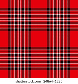 Seamless tartan pattern. Multicolored dark ombre check plaid in blue, red, and beige for flannel shirt or other modern clothing design.