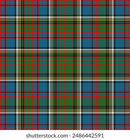 Seamless tartan pattern. Multicolored dark ombre check plaid in blue, red, and beige for flannel shirt or other modern clothing design.