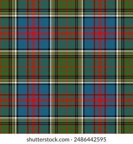 Seamless tartan pattern. Multicolored dark ombre check plaid in blue, red, and beige for flannel shirt or other modern clothing design.