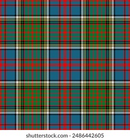 Seamless tartan pattern. Multicolored dark ombre check plaid in blue, red, and beige for flannel shirt or other modern clothing design.