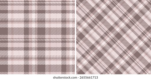 Seamless tartan pattern of plaid fabric background with a textile texture check vector. Set in skin colours. Fashion repeat patterns in clothing.