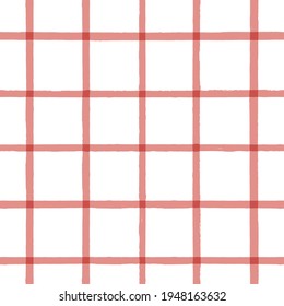 Nahtloses Tartanmuster, Plattendruck, picknickkarierte Pinselstriche. Gingham-Bürste, Textil: Hemden, Tischdecken, Kleidung, Decken
