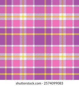 Seamless tartan pattern. Stands out with various colored threads woven crisscross, pattern resembling a chessboard. Design for textile, fabric, curtain, wrapping.