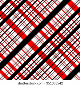 Seamless Tartan Pattern. Vector Black and Red Background
