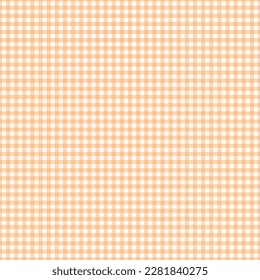 Patrones tartán sin foco. Vector de repetición con diseños blancos y anaranjados utilizados para impresiones, envoltura de regalo, textiles y telas de tablero de ajedrez para manteles.