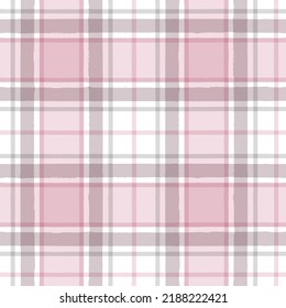 Seamless tartan pattern,watercolor plaid print, checkered pink girly brush strokes. Gingham texture for textile: shirts, tablecloths, clothes