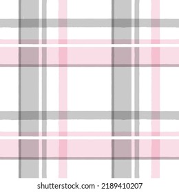 Seamless tartan pattern,watercolor plaid print, checkered pink girly brush strokes. Gingham texture for textile: shirts, tablecloths, clothes