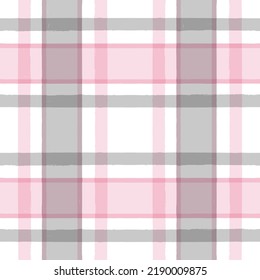 Seamless tartan pattern,watercolor plaid print, checkered pink girly brush strokes. Gingham texture for textile: shirts, tablecloths, clothes