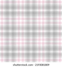 Seamless tartan pattern,watercolor plaid print, checkered pink girly brush strokes. Gingham texture for textile: shirts, tablecloths, clothes