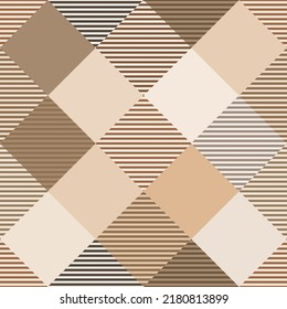 Seamless tartan plaid pattern in  Autumn Brown and Green.