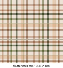 Seamless tartan plaid pattern in  Autumn Brown and Green.