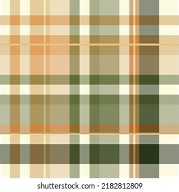 Seamless tartan plaid pattern in  Autumn Brown and Green.