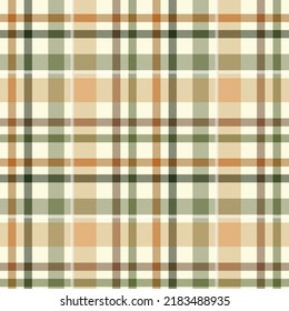 Seamless tartan plaid pattern in  Autumn Brown and Green.