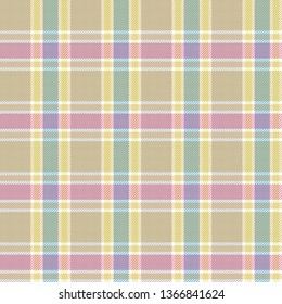Seamless tartan, plaid pattern. Background for textile, fabric, wrapping design. Vector illustration. 