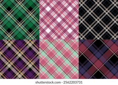 Seamless tartan plaid pattern background with vintage color