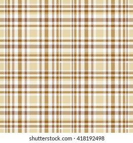 Seamless tartan plaid pattern in beige, shades of brown and white.