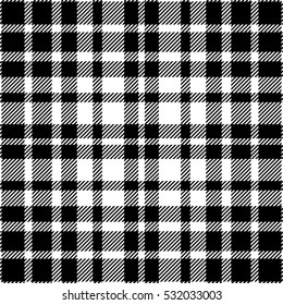 Seamless tartan plaid pattern in black & white.