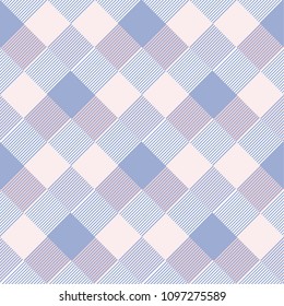 Seamless tartan plaid pattern in blue and pink tone.