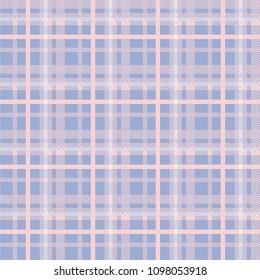 Seamless tartan plaid pattern in blue and pink tone.