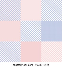 Seamless tartan plaid pattern in blue and pink tone.