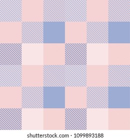 Seamless tartan plaid pattern in blue and pink tone.