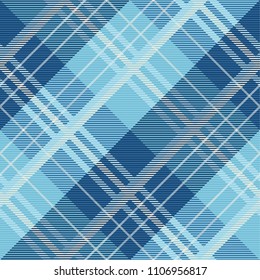 Seamless tartan plaid pattern in blue tone.