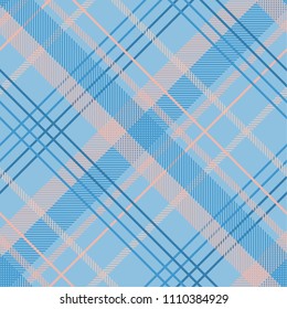 Seamless tartan plaid pattern in blue and pink tone.
