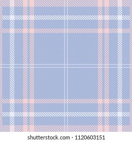 Seamless tartan plaid pattern in blue and pink tone.