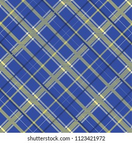 Seamless tartan plaid pattern in blue tone.