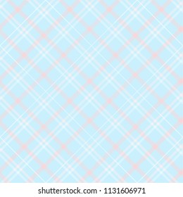 Seamless tartan plaid pattern in blue and pink tone.