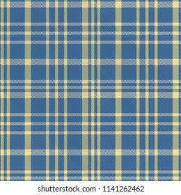 Seamless tartan plaid pattern in blue and  yellow tone.