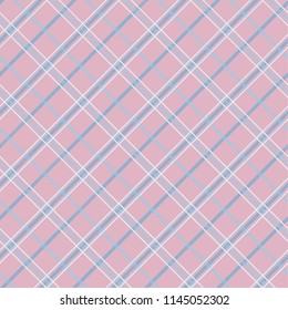 Seamless tartan plaid pattern in blue and pink tone.