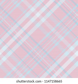 Seamless tartan plaid pattern in blue and pink tone.